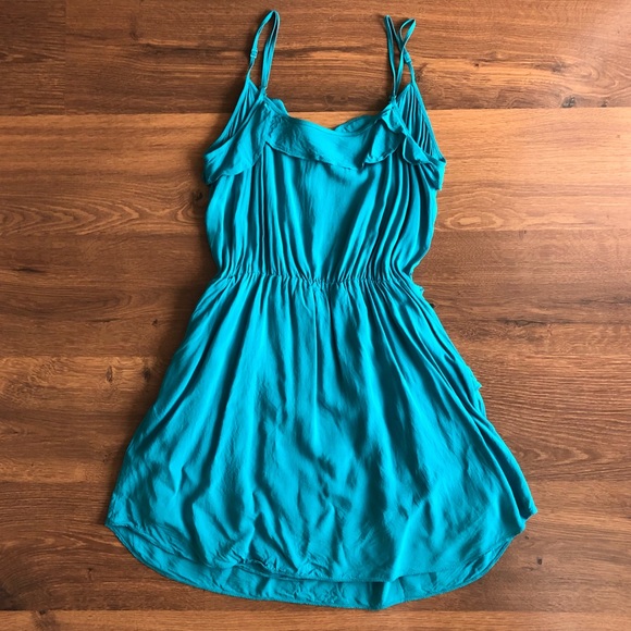 Aritzia Talula Ulla Spagetti Strap Dress in Turquoise/Teal - Picture 3 of 7